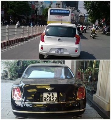 Hình ảnh 2 chiếc xe mang biển