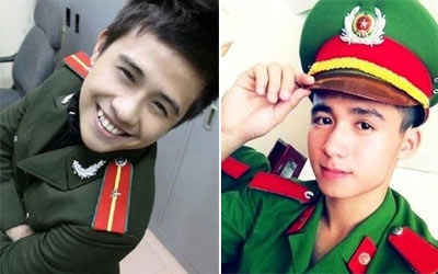 Nhung nam sinh canh sat 'cute' khien dan mang phat sot hinh anh