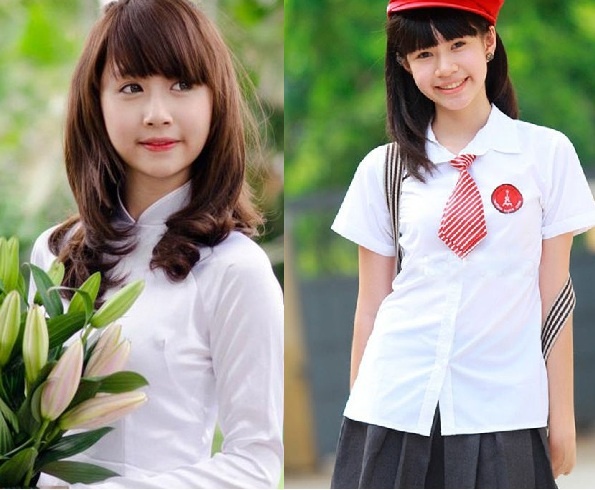 Nu sinh nen mac dong phuc ao dai hay vay ngan? hinh anh