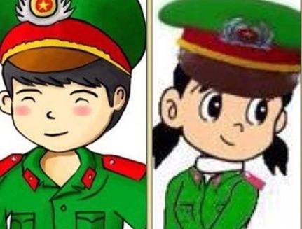 Anh chibi dang yeu ve cac cap doi canh sat hinh anh