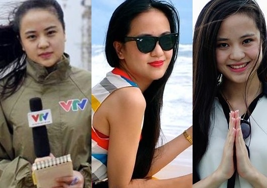 Nhan sac BTV xinh dep dua tin giua bao du hinh anh