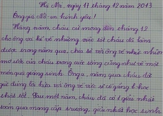 Buc thu dai 5 trang giay gui ong gia Noel hinh anh
