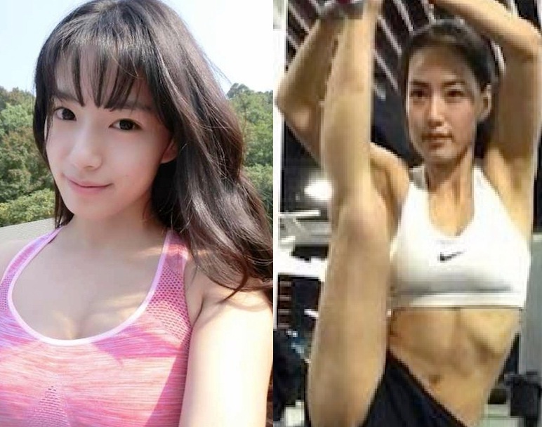 Co gai xinh dep me tap the duc gay sot mang Trung Quoc hinh anh