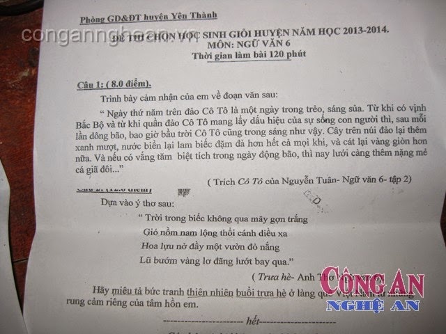 Với một tâm hồn non nớt, hồn nhiên, học sinh lớp 6 sẽ “cảm nhận” thế nào với đề thi này?