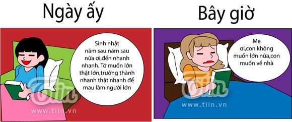 Ngày ấy, bạn khao khát được lớn nhanh để làm những gì bản thân thích mà chẳng phải lo lắng Bố mẹ có cho phép hay không nhưng càng lớn lên, càng trưởng thành, một mình lo lắng cho bản thân, 1 mình đối mặt với dông tố cuộc đời, bạn lại muốn mình bé lại, được ở bên Gia đình, được bố mẹ yêu thương và săn sóc... 