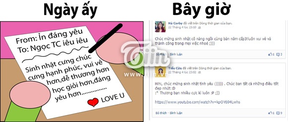 Ngày ấy, lời chúc sinh nhật chuyển đến nhau qua từng chiếc thiệp viết tay. Đứa bạn thân có khi còn tỉ mỉ làm cho cái thiệp handmade, nhìn xấu òm mà cứ thấy rưng rưng. Bây giờ, lời chúc sinh nhật đơn thuần là những dòng chúc xuất hiện trên 