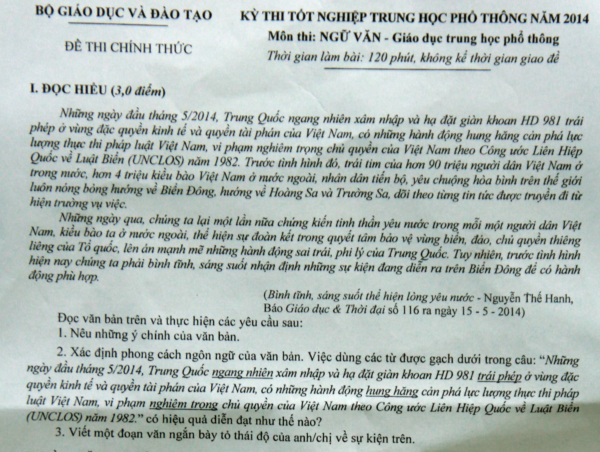 De thi va goi y dap an mon Van hinh anh