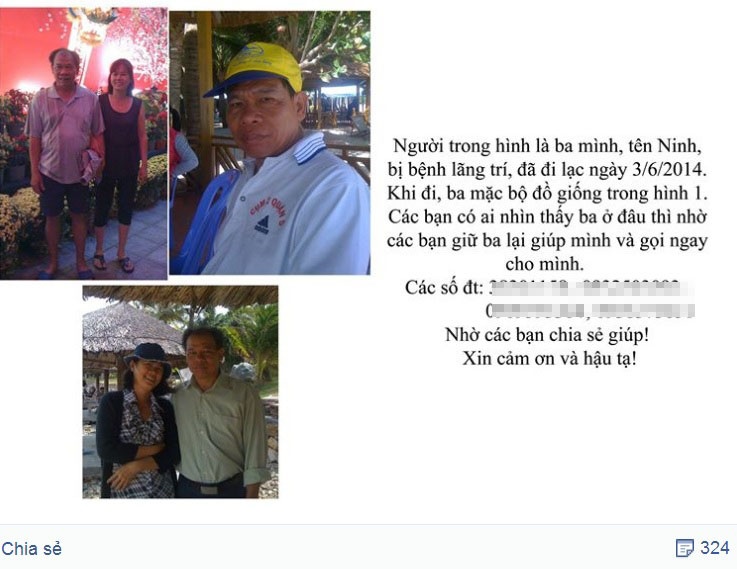 Minh Phương chia sẻ hình ảnh của cha trên Facebook cá nhân.