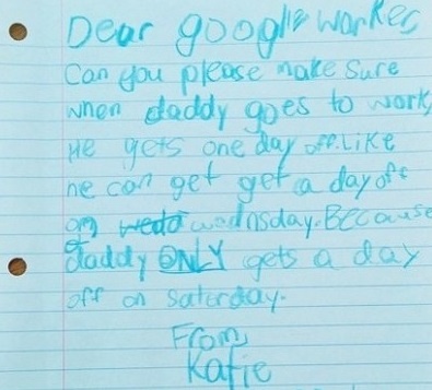 Bức thư của bé gái.