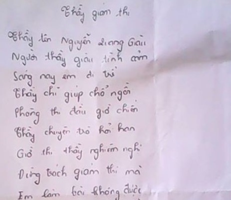 Nu thi sinh bat ngo lam tho tang giam thi hinh anh