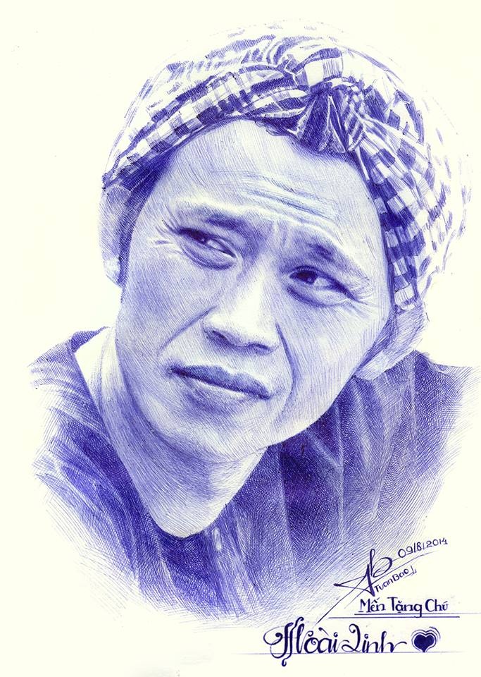 Tranh vẽ bút bi của Đặng Tuấn Bảo.