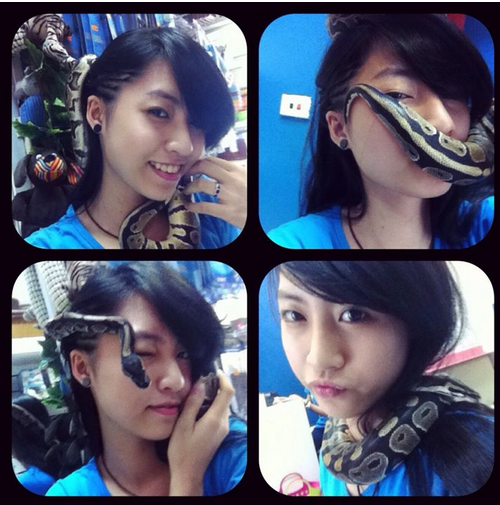 Cô chia sẻ bản thân không nuôi theo trào lưu mà do niềm yêu thích từ nhỏ. Bạn bè của Trang nhiều người sợ hãi thú cưng của cô, kể cả bạn thân.