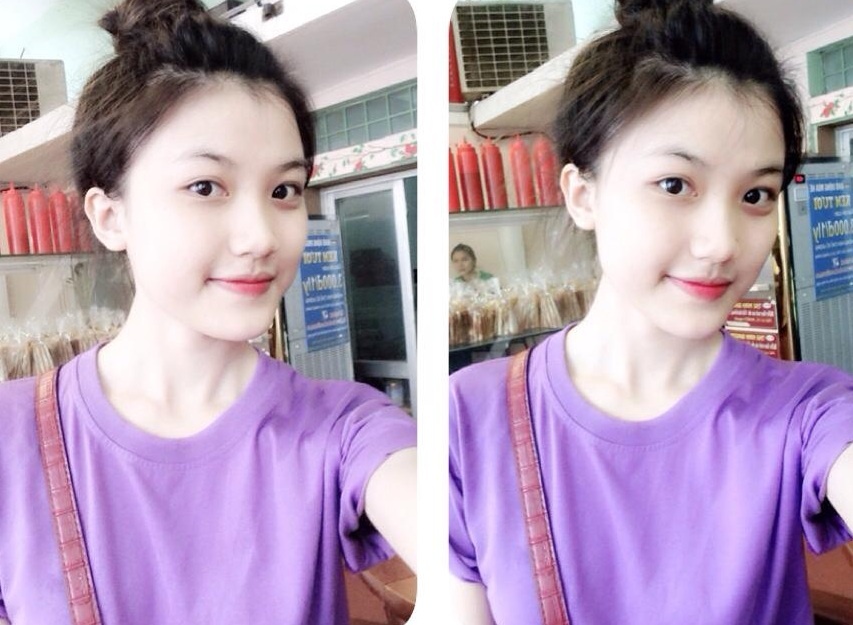 Cô gái sở hữu gương mặt xinh xắn.