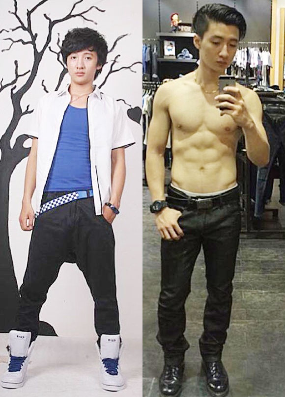 Trọng Hưng lột xác từ chàng trai yếu ớt thành một thanh niên khỏe mạnh.