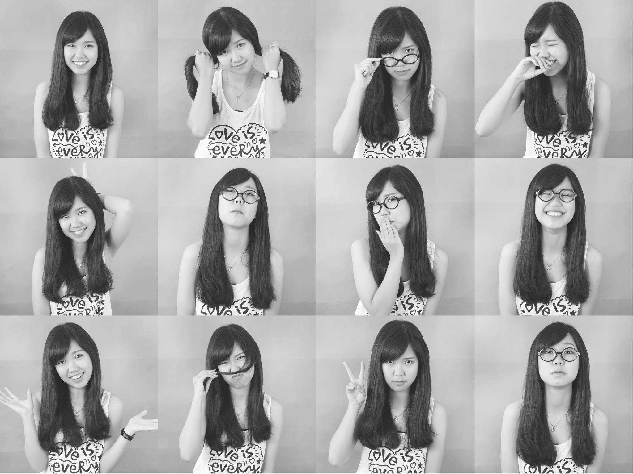 Biểu cảm đáng yêu trên  gương mặt của nữ sinh 18 tuổi.