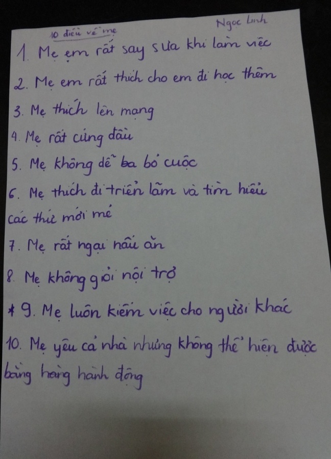 Những bài viết này không chỉ thể hiện cách quan sát, quan tâm đến mẹ mà còn giúp mẹ nhận ra điều gì “ghi điểm” trong con và điều gì người lớn nên thay đổi. 