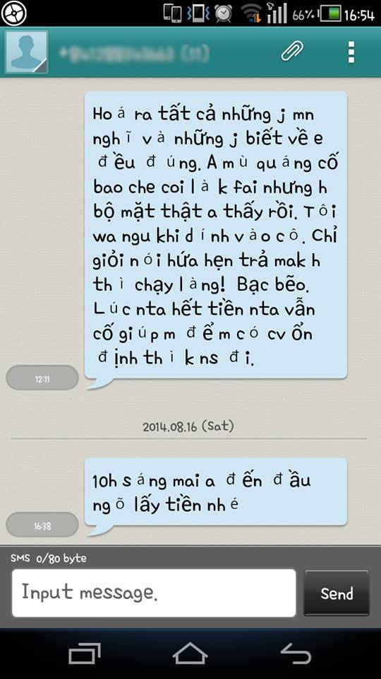 Liên tục đòi tiền người yêu cũ.
