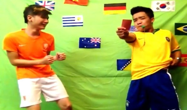 Vanh Leg và Duy Nam trong clip chế