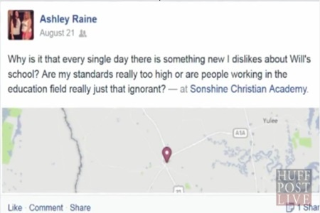 Chia sẻ của người mẹ trên Facebook.