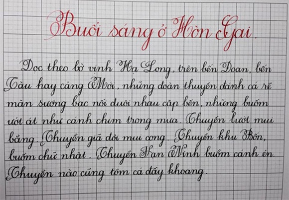 Nét chữ đẹp của Ngân.