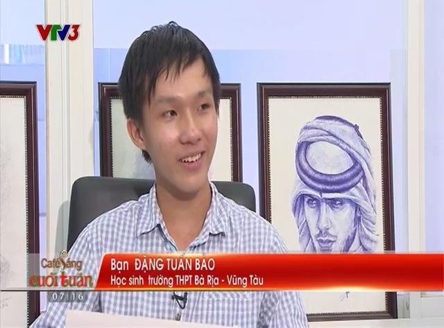 Đặng Tuấn Bảo được biết đến với tài năng vẽ tranh bằng bút bi.
