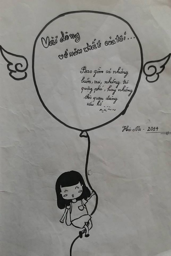 Trong cuộc thi HLU in my heart do Đoàn thanh niên trường ĐH Luật Hà Nội tổ chức, bạn Nguyễn Hải Anh (sinh viên năm thứ 2) đã gửi tới cuộc thi 1 bộ tranh vẽ tay khá ngộ nghĩnh. 