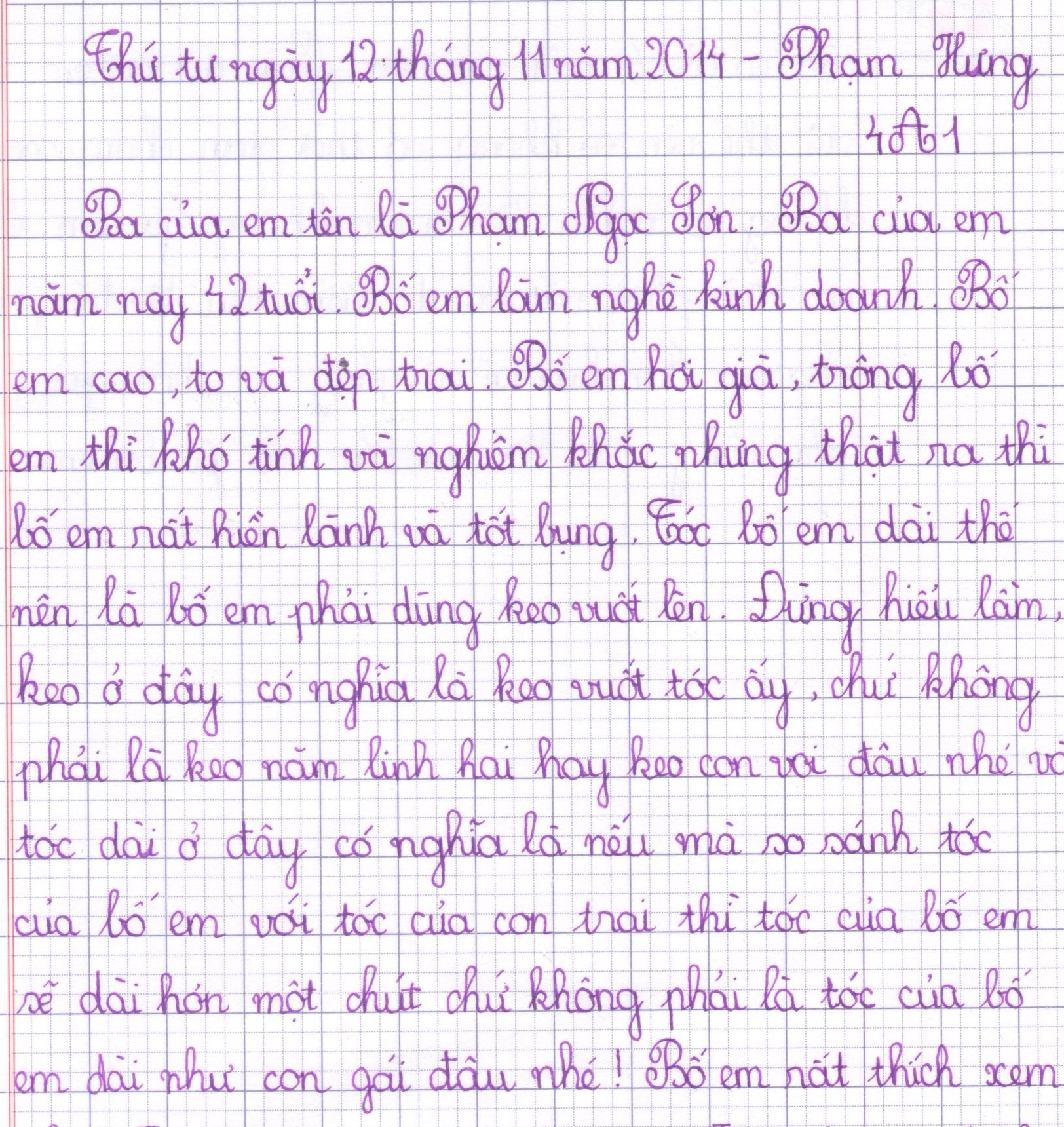 Bài văn tả bố thật thà của