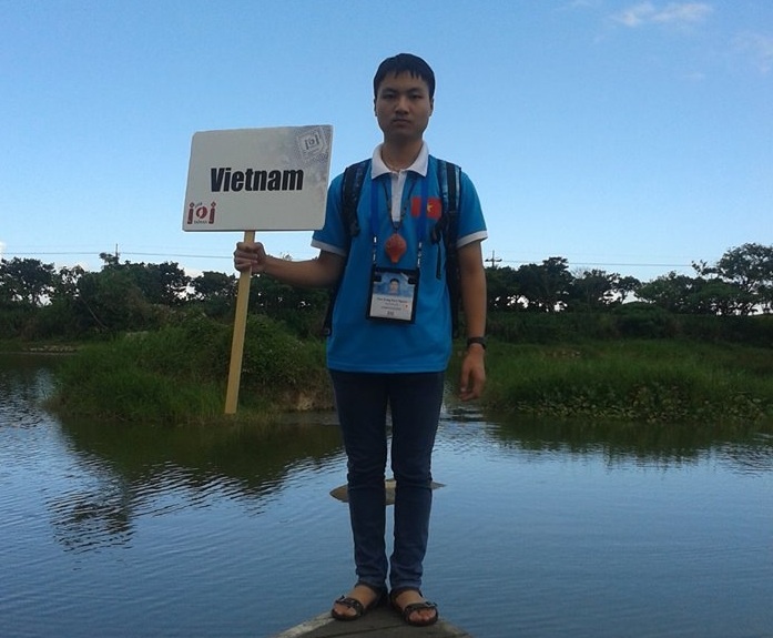 Trung Kiên tại Đài Loan khi tham dự kỳ thi quốc tế.