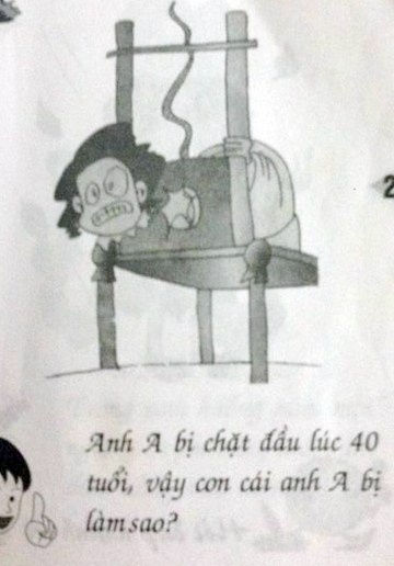 Cảnh chặt đầu cùng câu hỏi rùng rợn  được đưa vào sách hỏi đáp cho trẻ.