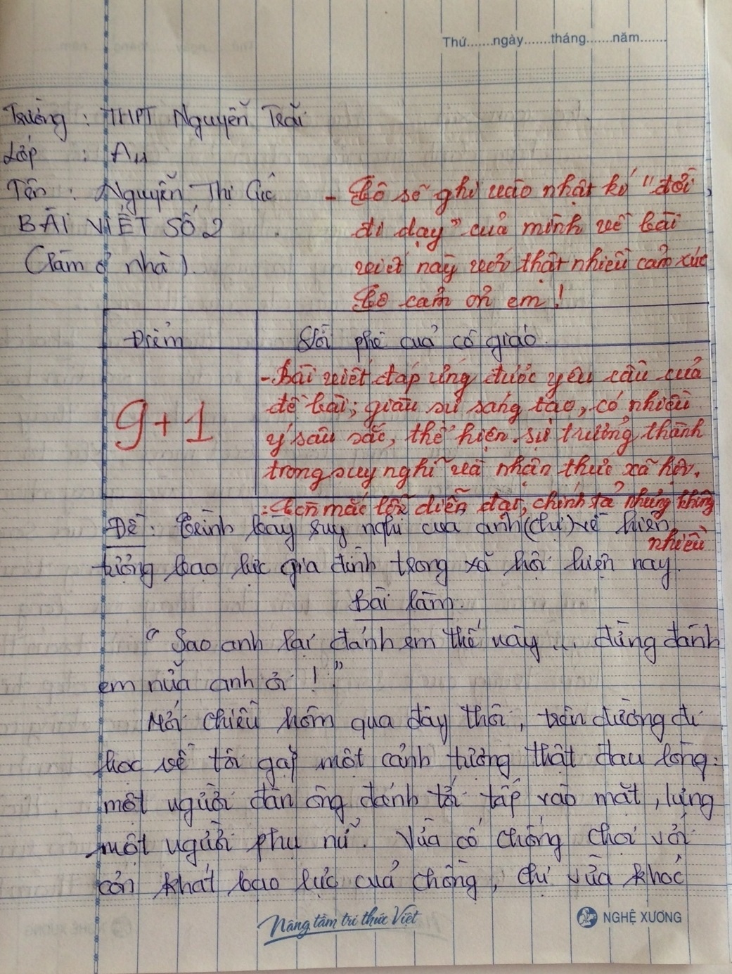 Bài văn của học sinh 