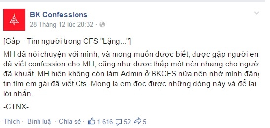 M.H muốn tìm người em gái trong chia sẻ