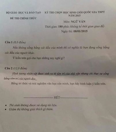 Kho nhu de thi hoc sinh gioi Quoc gia mon Van hinh anh