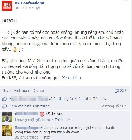 Lời chia sẻ của nam sinh Bách khoa.