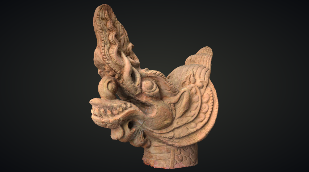 Đầu rồng gốm chùa Dạm.