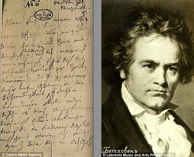 Nhà soạn nhạc Ludvig Van Beethoven giành vị trí thứ 8 với bức thư gửi tới “Người tình vĩnh cửu” của ông.