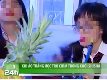 Khong ky luat nhom hoc sinh hut shisha tren VTC14 hinh anh