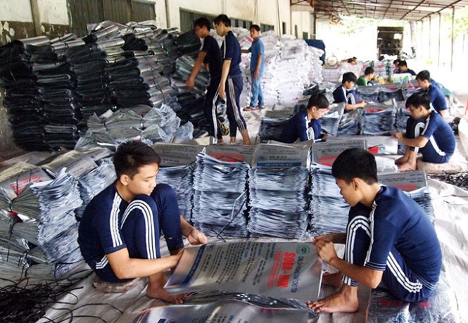 Trong giờ lao động ở Trường giáo dưỡng số 4 (Long Thành).