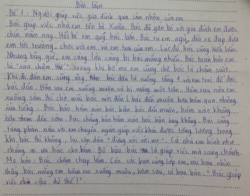 Bài văn của học sinh Đức Nghĩa.