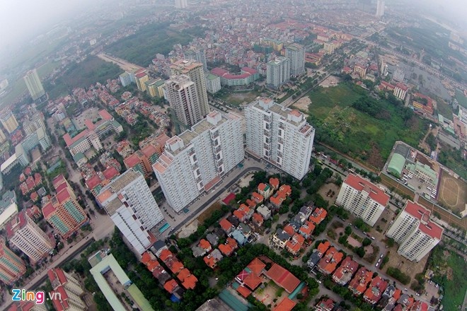 Khu KTX nhìn từ trên cao. Ảnh: Lê Hiếu.