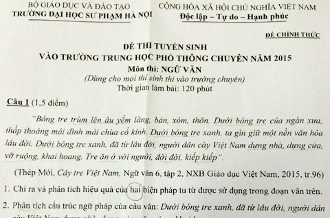 Le song vao de Van lop 10 truong chuyen Su pham Ha Noi hinh anh