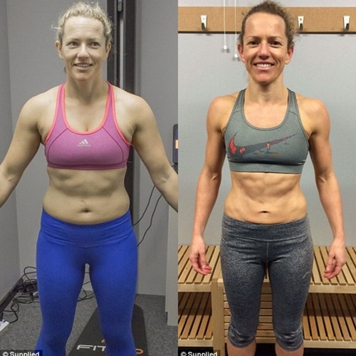 Cơ thể Sharon trở nên săn chắc và cơ bắp sau 6 tháng khổ luyện.