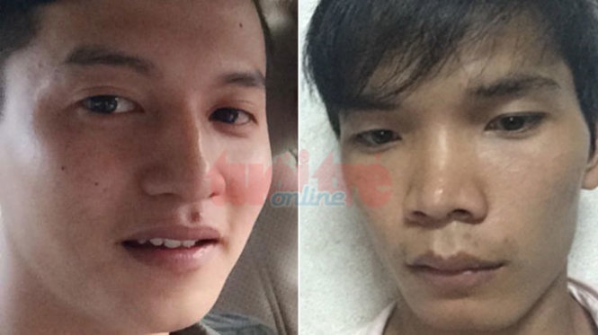 Hai nghi can Nguyễn Hải Dương (SN 1-2-1991 tại An Giang) và Vũ Văn Tiến (SN 21-10-1991 tại Bình Phước) 