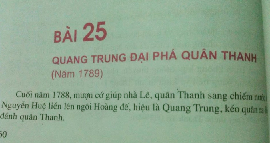 Bài số 25 trong SGK Lịch sử lớp 4.