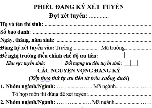 Bo GD&DT cong bo phieu dang ky xet tuyen dai hoc hinh anh