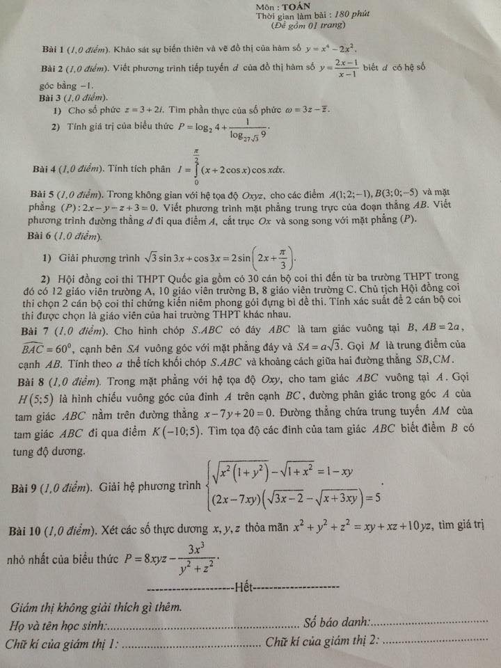 hà nội thi thử thpt quốc gia ảnh 1 ha noi thi thu thpt quoc gia anh 1