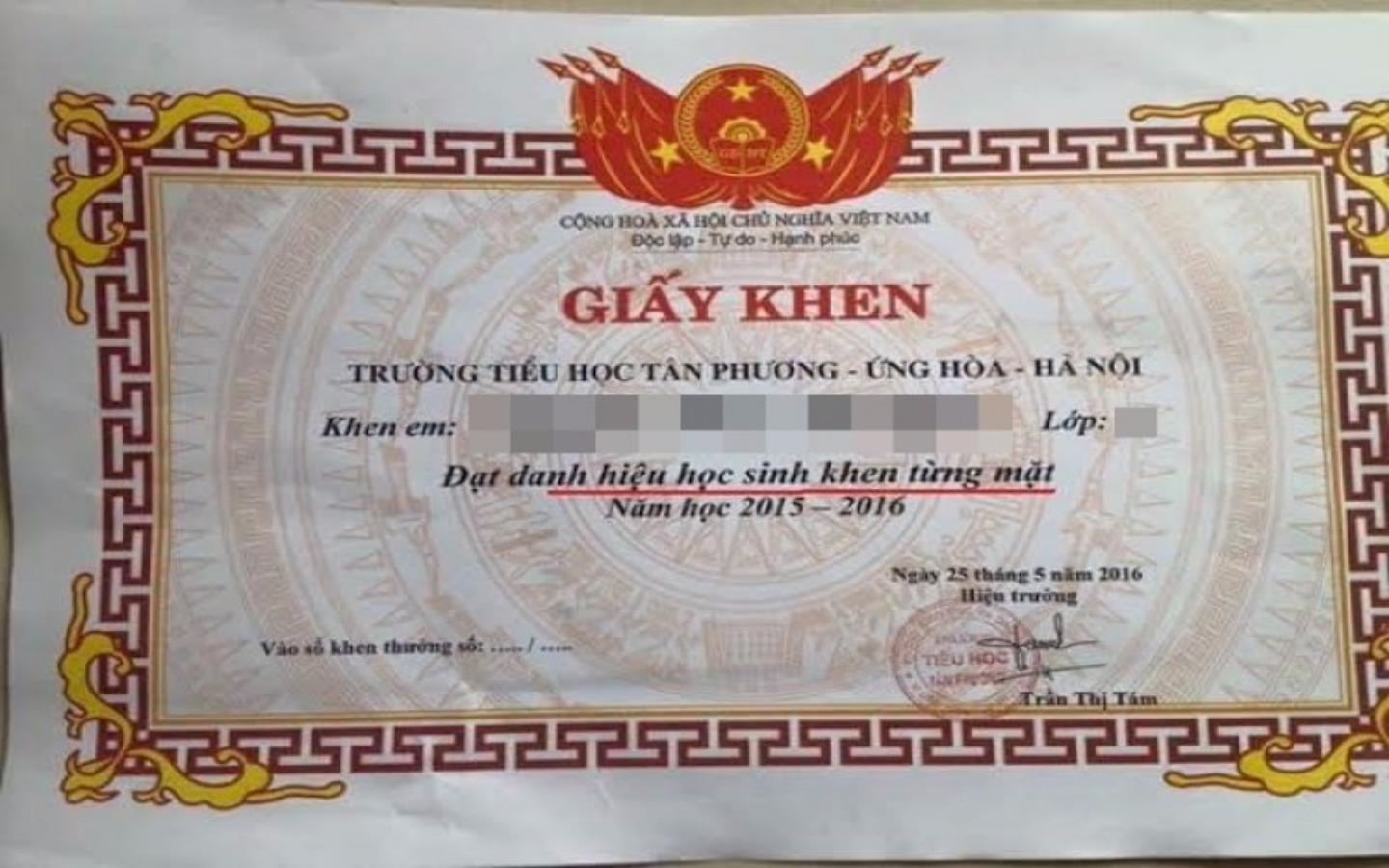 ‘Danh hieu hoc sinh khen tung mat’ khien phu huynh dau dau hinh anh