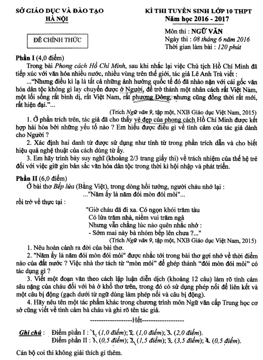 Đề thi ngữ văn vào 10 ảnh 1 De thi ngu van vao 10 anh 1