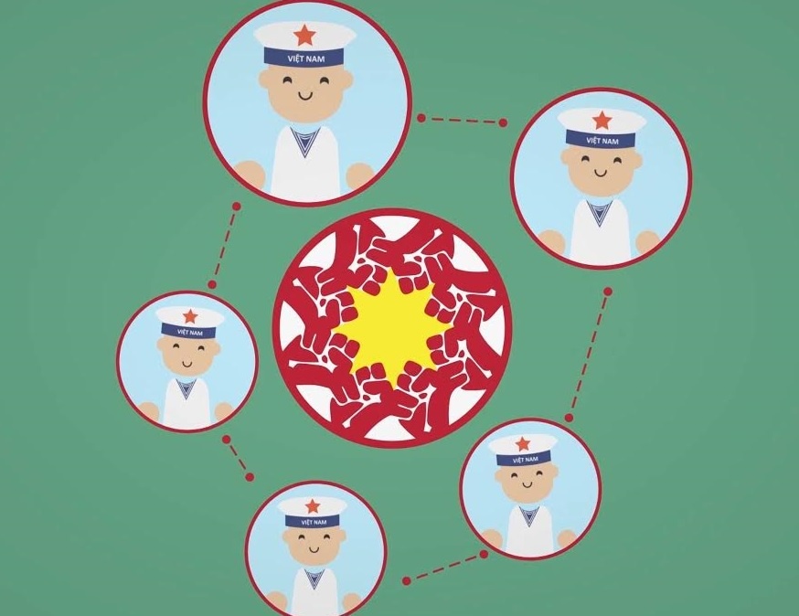 Clip do hoa ve chu quyen bien dao cua sinh vien hinh anh