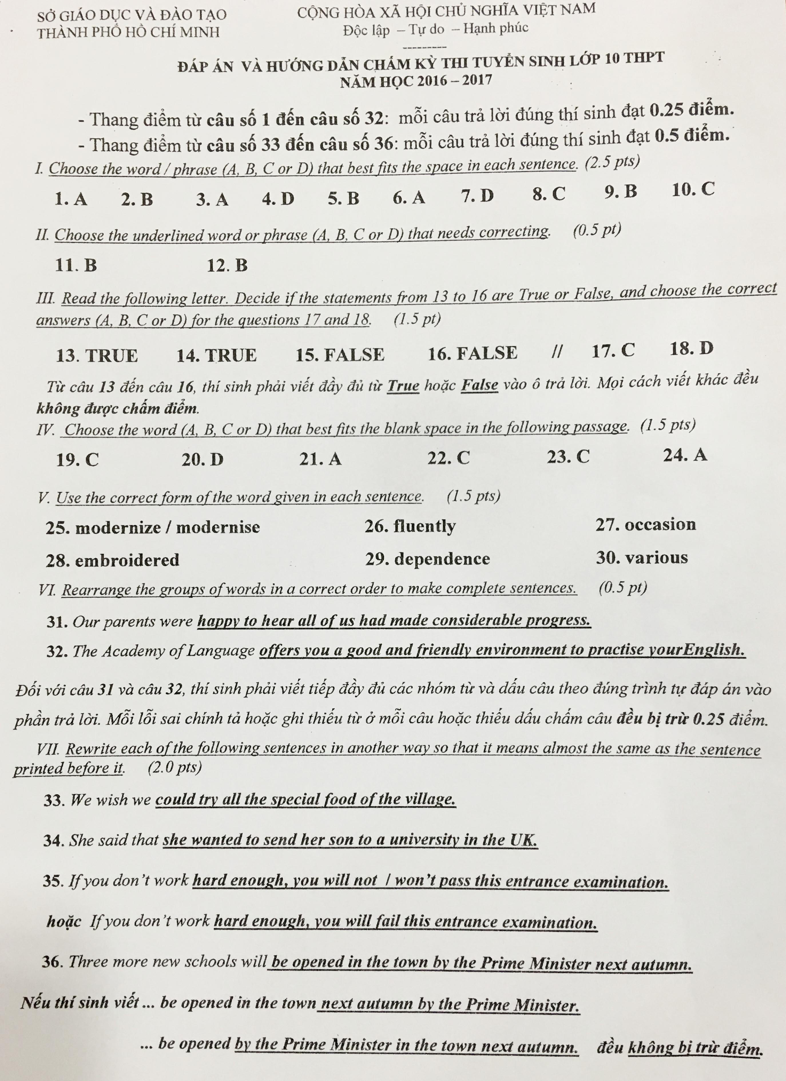 đáp án tuyển sinh lớp 10 tp hcm ảnh 8 dap an tuyen sinh lop 10 tp hcm anh 8