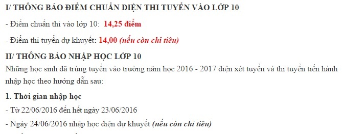 điểm chuẩn vào lớp 10 ảnh 1 diem chuan vao lop 10 anh 1